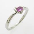 PT ハート ピンクサファイヤリング
