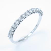 【リメイク】K18WG ハーフエタニティ ダイヤモンドリング