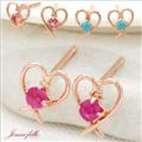 ジェムケリーJeunefille-ジュヌフィーユ-選べるバリエーションK14ピンクゴールドピアス