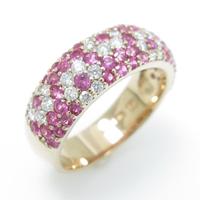 ポンテヴェキオ フラワー ピンクサファイヤリング