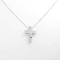 K18WG クロス ルビーネックレス