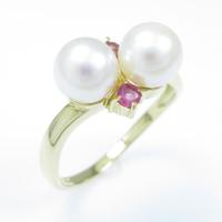 K18YG アコヤパールリング