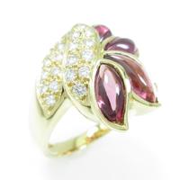 18KYG ガーネットリング