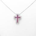 K14WG クロス ルビーネックレス