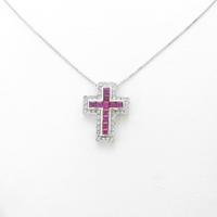 K14WG クロス ルビーネックレス