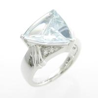 K18WG アクアマリンリング