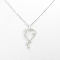 K18WG ハート ダイヤモンドネックレス