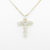K18YG クロス ダイヤモンドネックレス
