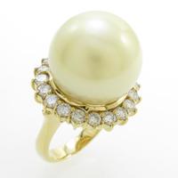 K18YG シロチョウパールリング