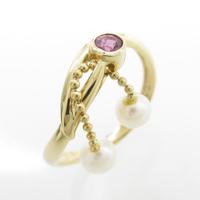 K18YG タンスイパールリング