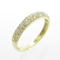 K18YG パヴェ ハーフエタニティ ダイヤモンドリング