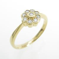 K18YG フラワー ダイヤモンドリング