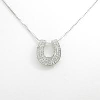 K18WG ホースシュー パヴェ ダイヤモンドネックレス