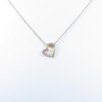 4゜C ハート ピンクサファイヤネックレス