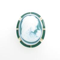 K18YG メノウカメオブローチ