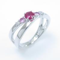 K18WG カラーストーンリング