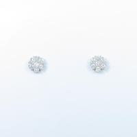 【リメイク】K18WG フラワー ダイヤモンドピアス