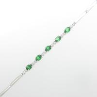 K18WG グリーンガーネットブレスレット