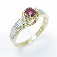 K18YG／PT ルビーリング