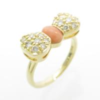 K18YG リボン サンゴリング