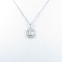 プラチナダイヤモンドネックレス 0．555ct・L・SI1・エメラルドカット