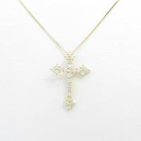 K18YG クロス ダイヤモンドネックレス