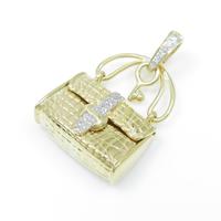K18YG／K18WG バッグ ダイヤモンドペンダント
