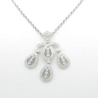 750WG フラワー ダイヤモンドネックレス