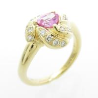 K18YG ピンクサファイヤリング