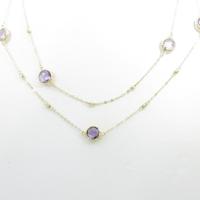 K18YG アメジストネックレス