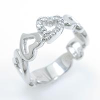 K18WG ハート ダイヤモンドリング