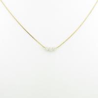 K18YG スリーストーン ダイヤモンドネックレス