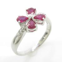 PT フラワー ルビーリング