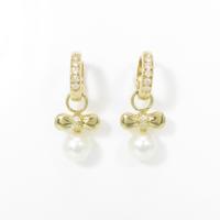 K18YG 2WAY リボン アコヤパールピアス