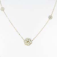 K18YG／K18WG フラワー マザーオブパールネックレス