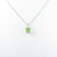 K18WG ペリドットネックレス