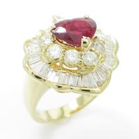 K18YG ハート ルビーリング