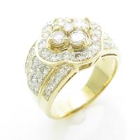 K18YG／K18WG フラワー ダイヤモンドリング