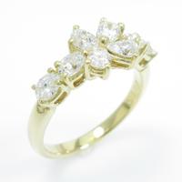 750YG フラワー ダイヤモンドリング