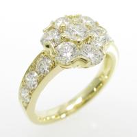 K18YG フラワー ダイヤモンドリング