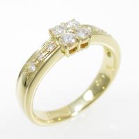 750YG フラワー ダイヤモンドリング