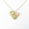750YG／K18YG フラワー ペリドットネックレス
