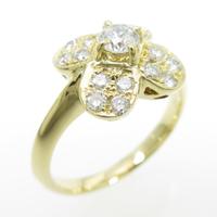 K18YG フラワー ダイヤモンドリング