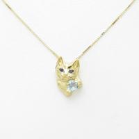 750YG キャット サファイヤネックレス