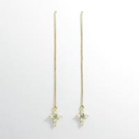 K18YG クロス ダイヤモンドピアス