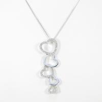 K18WG ハート ダイヤモンドネックレス