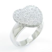 K18WG ハート ダイヤモンドリング