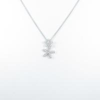 750WG フラワー ダイヤモンドネックレス