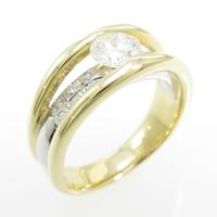 K18YG／PT ダイヤモンドリング