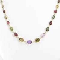 K18YG カラーストーンネックレス